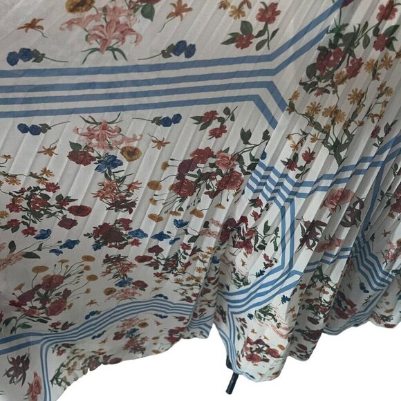 Aritzia Wilfred Womens Skirt Size M Multicolor Midi Pleated Chiffon Elastic Wais - Picture 3 of 9